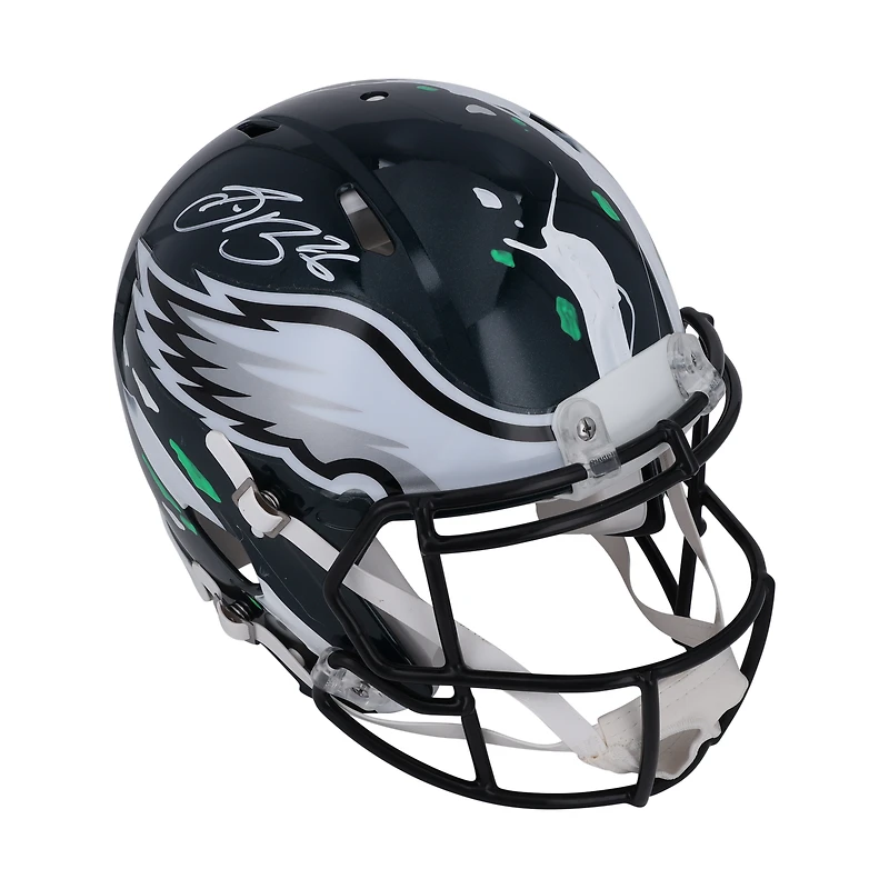 Saquon Barkley Philadelphia Eagles Autographed Riddell Speed Authentic Helmet - Art by King Saladeen - Limited Edition #1/1 - WN55915783
