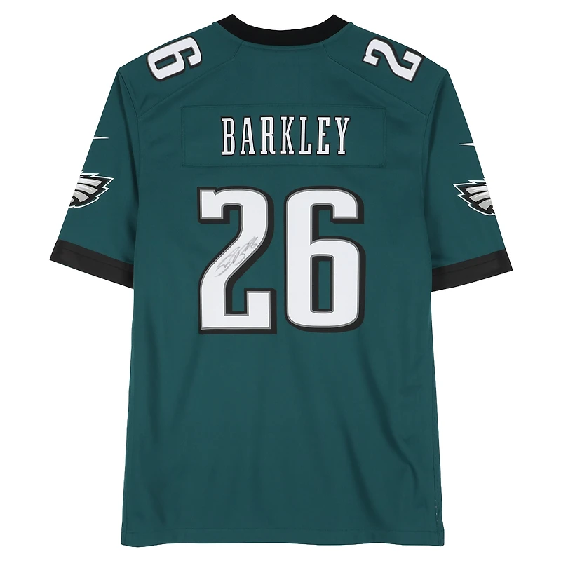 Saquon Barkley Philadelphia Eagles Autographed Super Bowl LIX Champions Nike Midnight Green Game Jersey