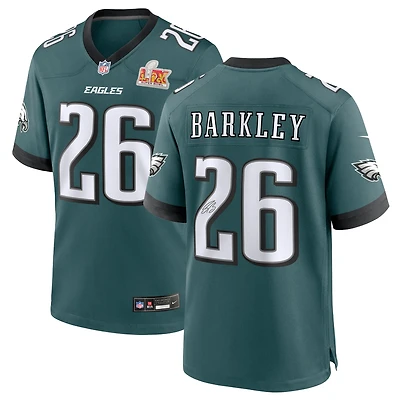 Saquon Barkley Philadelphia Eagles Autographed Super Bowl LIX Champions Nike Midnight Green Game Jersey 