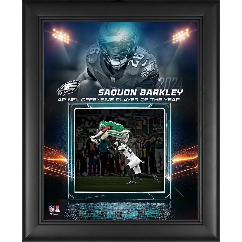 Saquon Barkley Philadelphia Eagles Framed 13" x 16" 2024 Offensive Player of the Year Collage