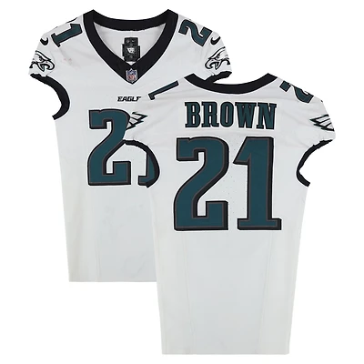 Sydney Brown Philadelphia Eagles Game-Used #21 White Nike Jersey vs. Washington Commanders on December 22, 2024