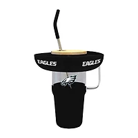Gobelet en verre de 40 oz avec plateau à collation en silicone des Philadelphia Eagles de The Memory Company