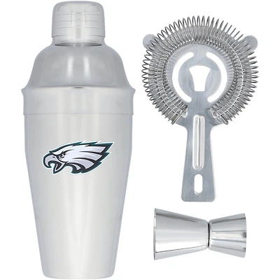 The Memory Company Philadelphia Eagles Ensemble shaker, passoire et doseur en acier inoxydable