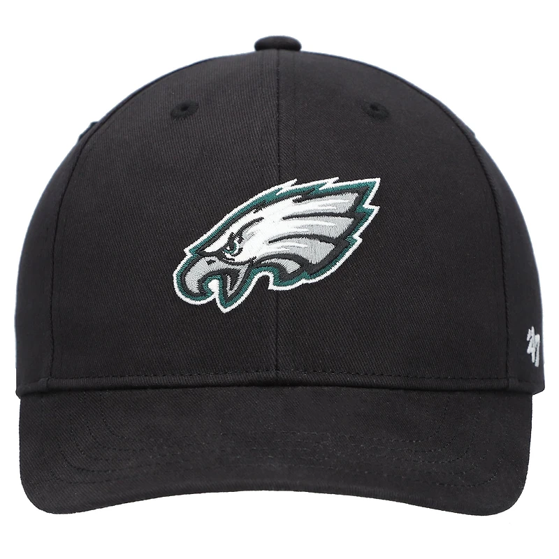 Casquette ajustable MVP basique noire Philadelphia Eagles '47 pour tout-petit