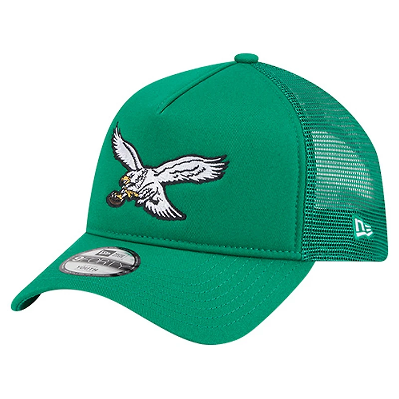 Toddler New Era  Kelly Green Philadelphia Eagles Main 9FORTY A-Frame Trucker Adjustable Hat
