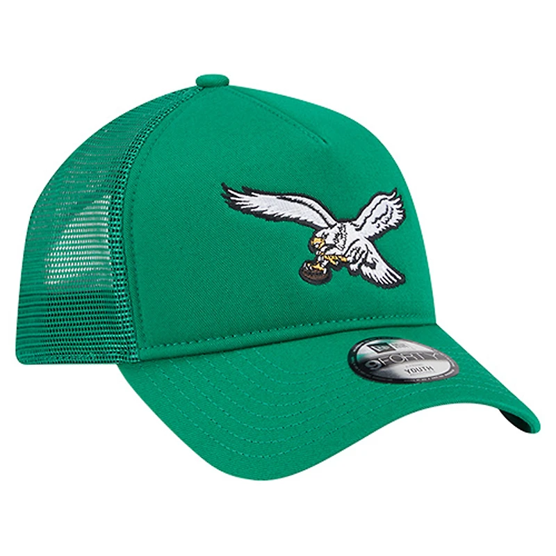 Toddler New Era  Kelly Green Philadelphia Eagles Main 9FORTY A-Frame Trucker Adjustable Hat