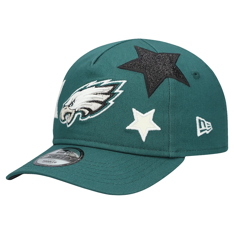 Toddler New Era  Midnight Green Philadelphia Eagles  Stardom 9FORTY A-Frame Adjustable Hat