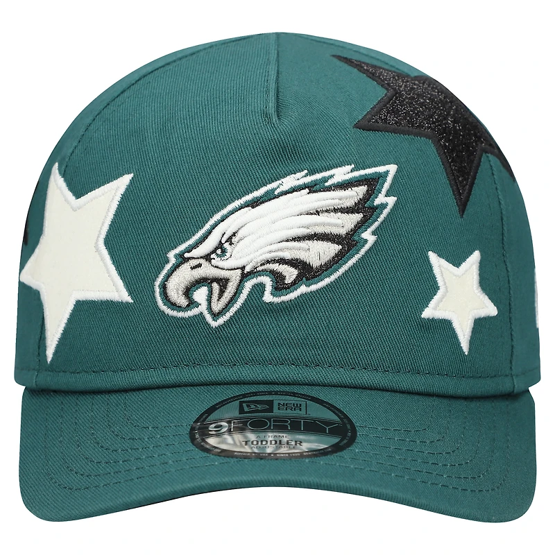 Toddler New Era  Midnight Green Philadelphia Eagles  Stardom 9FORTY A-Frame Adjustable Hat