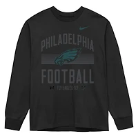 T-shirt à manches longues Nike Essential Philadelphia Eagles noir pour tout-petit