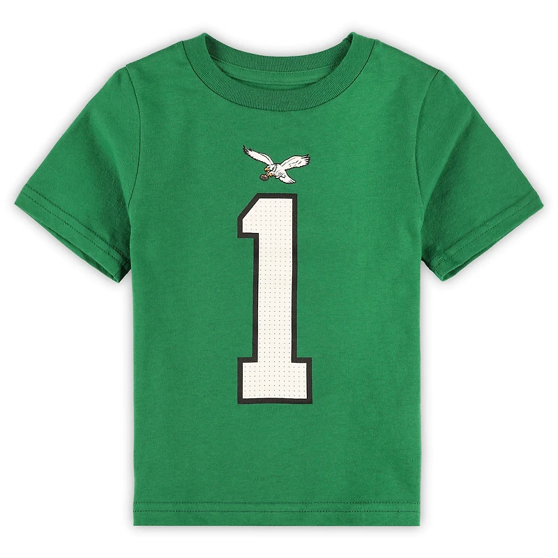 T-shirt Nike Jalen Hurts Kelly Green Philadelphia Eagles pour tout-petit avec nom et numéro de joueur