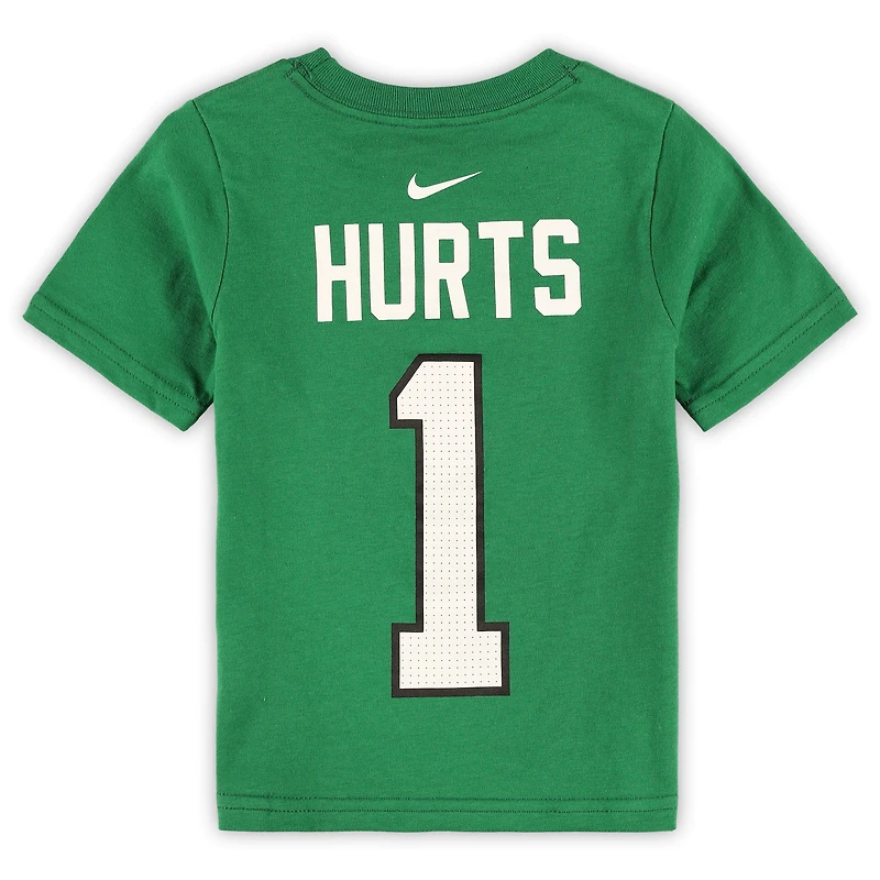 T-shirt Nike Jalen Hurts Kelly Green Philadelphia Eagles pour tout-petit avec nom et numéro de joueur