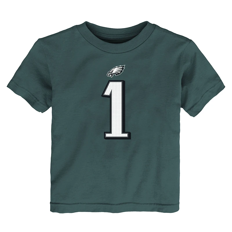 T-shirt Nike pour tout-petit Jalen Hurts Midnight Green avec nom et numéro de joueur des Philadelphia Eagles