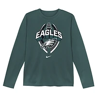 Toddler Nike  Midnight Green Philadelphia Eagles Primetime Legend Icon Long Sleeve Performance T-Shirt