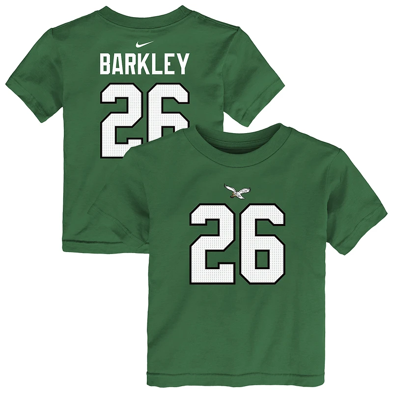 Toddler Nike Saquon Barkley Midnight Green Philadelphia Eagles Player Name & Number T-Shirt