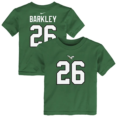 Toddler Nike Saquon Barkley Midnight Green Philadelphia Eagles Player Name & Number T-Shirt