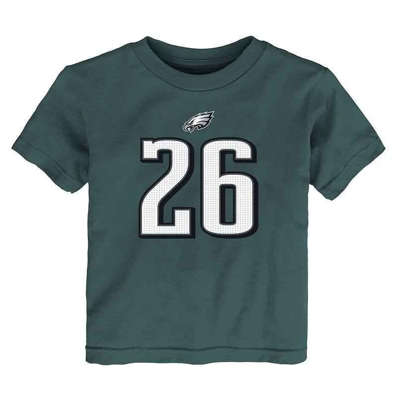 T-shirt Nike Saquon Barkley pour enfant, vert nuit, avec nom et numéro du joueur des Philadelphia Eagles