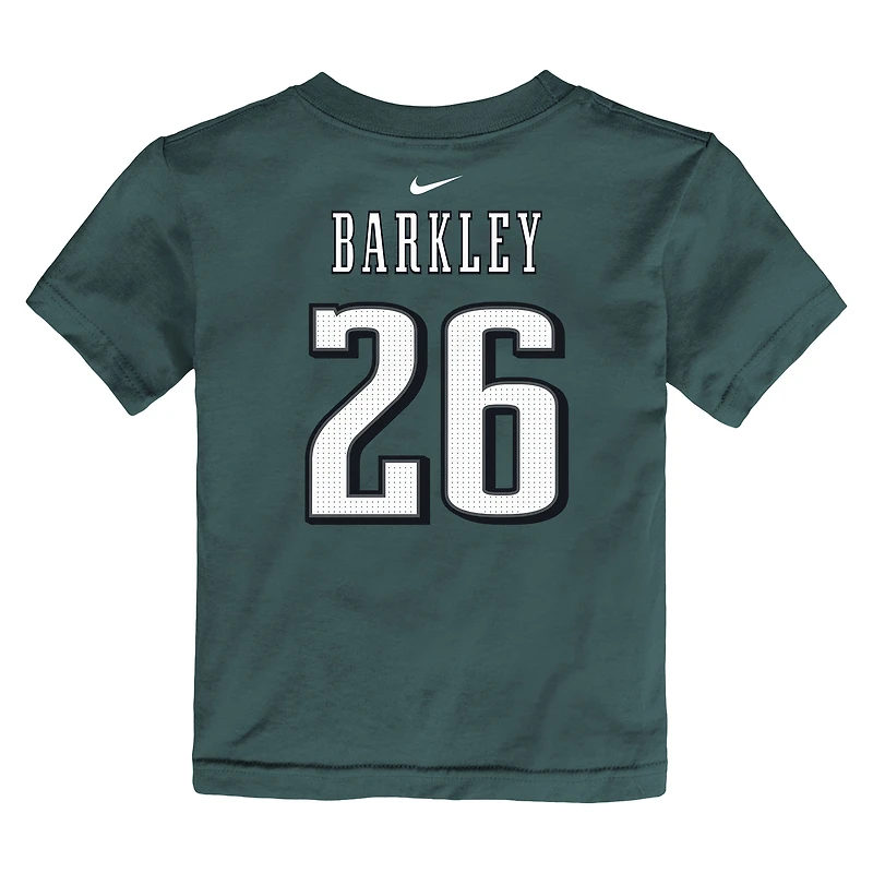 T-shirt Nike Saquon Barkley pour enfant, vert nuit, avec nom et numéro du joueur des Philadelphia Eagles