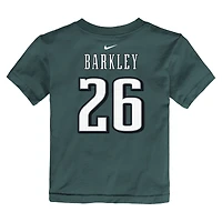 T-shirt Nike Saquon Barkley pour enfant, vert nuit, avec nom et numéro du joueur des Philadelphia Eagles