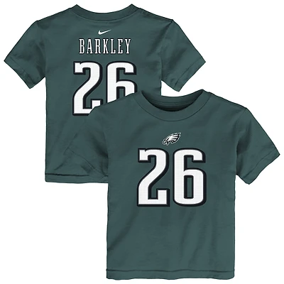 T-shirt Nike Saquon Barkley pour enfant, vert nuit, avec nom et numéro du joueur des Philadelphia Eagles