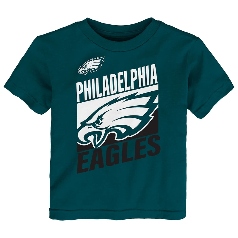 T-shirt vert nuit pour enfant Outerstuff, motif travail d'équipe des Philadelphia Eagles