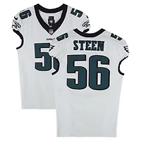 Maillot blanc Nike n° 56 porté par Tyler Steen des Eagles de Philadelphie lors de plusieurs matchs de la saison NFL 2024