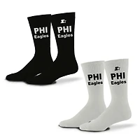 Unisex Starter  Black/White Philadelphia Eagles Assist Socks 2 Pack