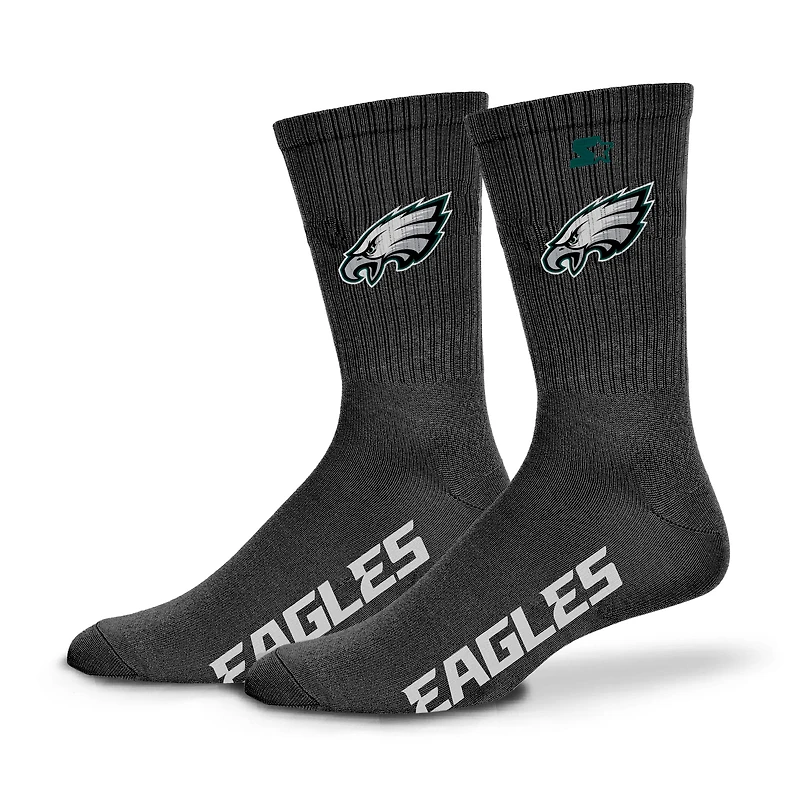 Chaussettes unisexes Starter noires en satin des Philadelphia Eagles
