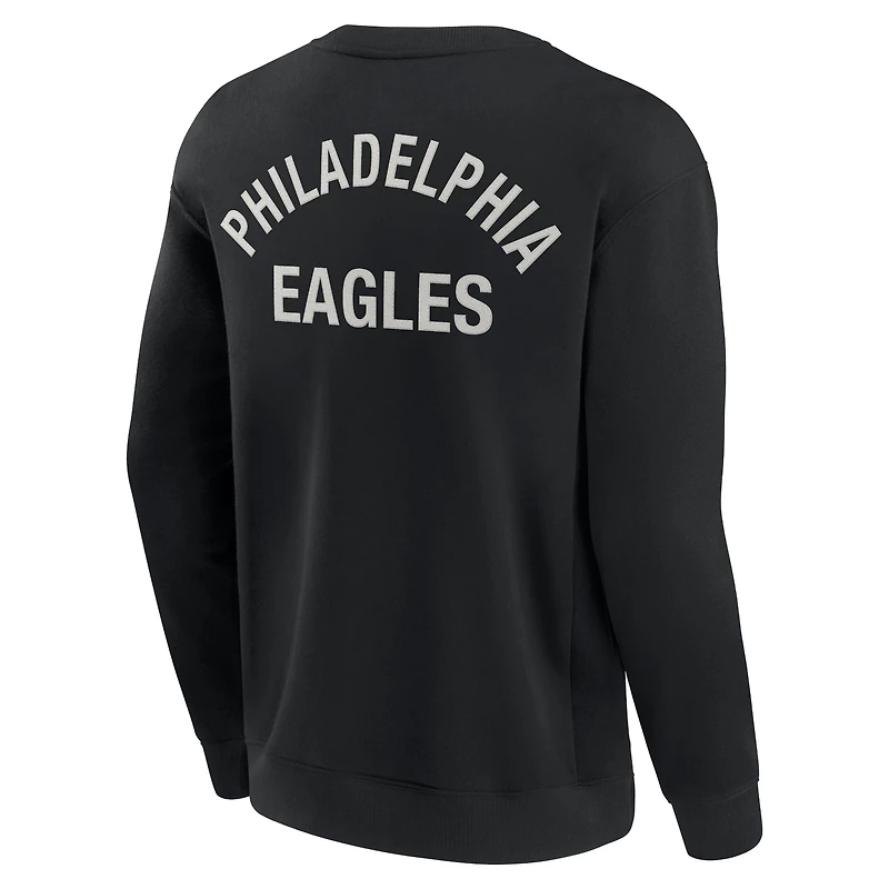 Unisex Fanatics Black Philadelphia Eagles Elements Super Soft Pullover Sweatshirt