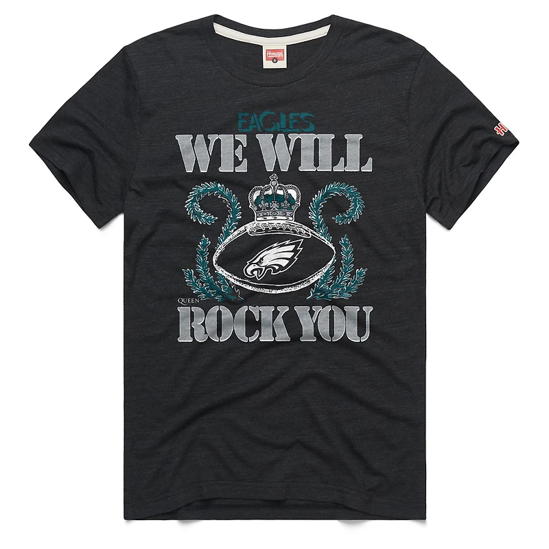 Unisex Homage Charcoal Philadelphia Eagles 2026 NFL Schedule Queen Tri-Blend T-Shirt