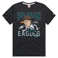 Unisex Homage Cooper DeJean Charcoal Philadelphia Eagles Caricature Player Graphic Tri-Blend T-Shirt