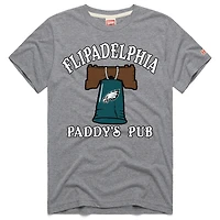 Unisex Homage Gray Philadelphia Eagles x It's Always Sunny Flipadelphia Paddy's Pub Tri-Blend T-Shirt