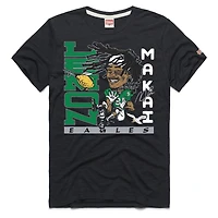 Unisex Homage Makai Lemon Charcoal Philadelphia Eagles Caricature Tri-Blend T-Shirt