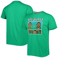 Unisex Homage Randall Cunningham & Reggie White Heather Kelly Green Philadelphia Eagles NFL Jam Retired Tri-Blend T-Shirt