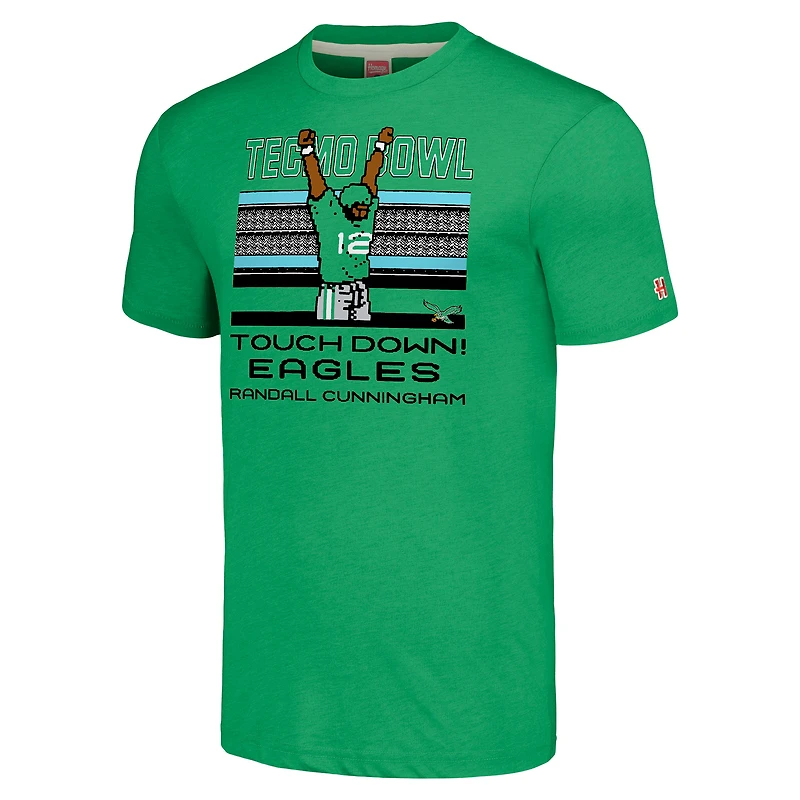Unisex Homage Randall Cunningham Kelly Green Philadelphia Eagles Tecmo Bowl Retired Player Graphic Tri-Blend T-Shirt