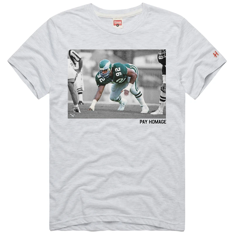 T-shirt unisexe hommage Reggie White Ash Philadelphia Eagles Pay Homage Tri-Blend