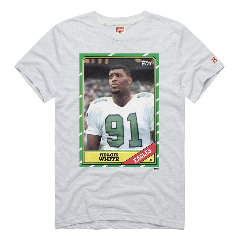 Unisex Homage Reggie White Gray Philadelphia Eagles NFL Topps Trading Card Tri-Blend T-Shirt
