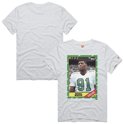 Unisex Homage Reggie White Gray Philadelphia Eagles NFL Topps Trading Card Tri-Blend T-Shirt