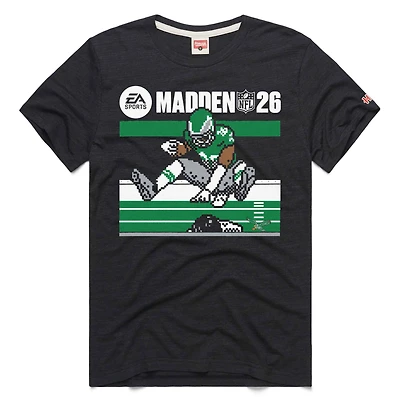 Unisex Homage Saquon Barkley Charcoal Philadelphia Eagles Madden NFL '26 Retro Cover Tri-Blend T-Shirt