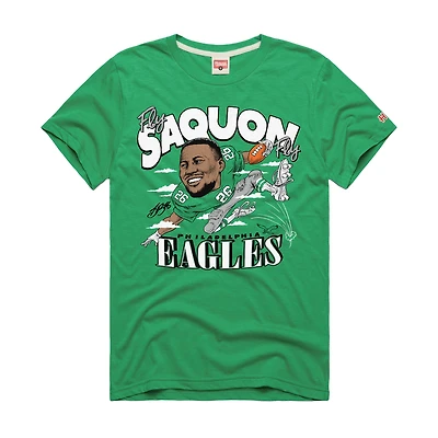 Unisex Homage Saquon Barkley Kelly Green Philadelphia Eagles Caricature Player Graphic Tri-Blend T-Shirt