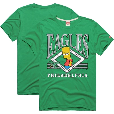 Unisex Homage x The Simpsons Kelly Green Philadelphia Eagles Tri-Blend T-Shirt