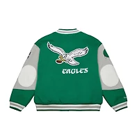 Unisex Mitchell & Ness Kelly Green Philadelphia Eagles Varsity Team Full-Snap Jacket