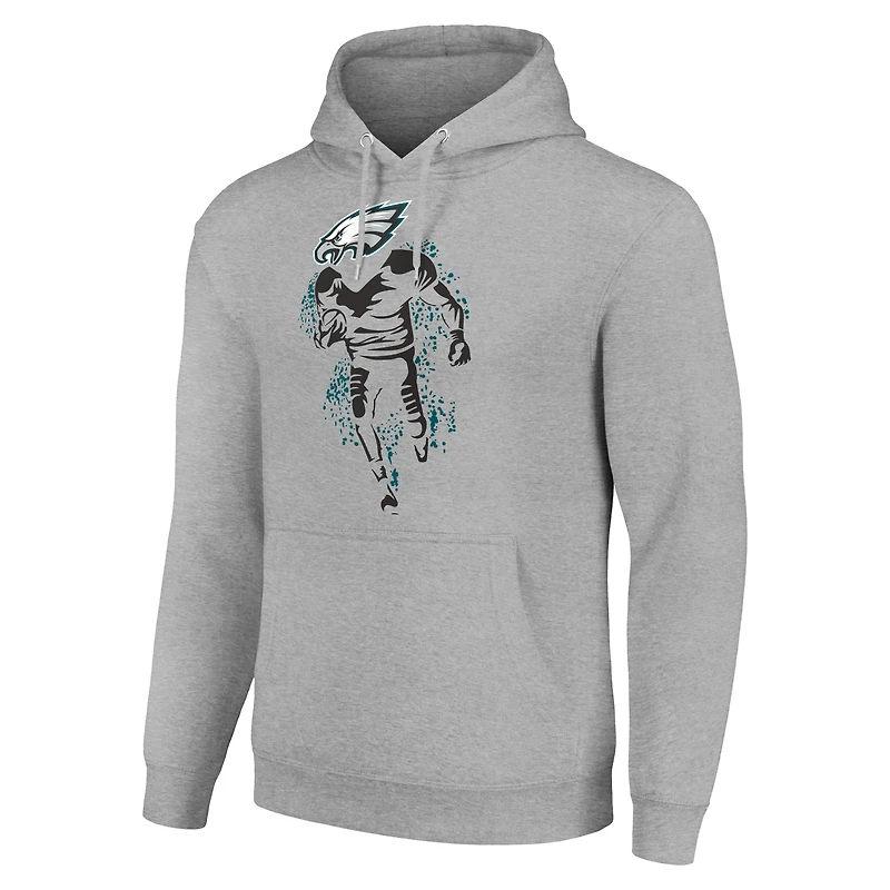 Sweat à capuche unisexe gris chiné avec logo des Philadelphia Eagles