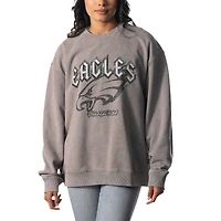 Unisex The Wild Collective Gray Philadelphia Eagles Distressed Pullover Sweatshirt