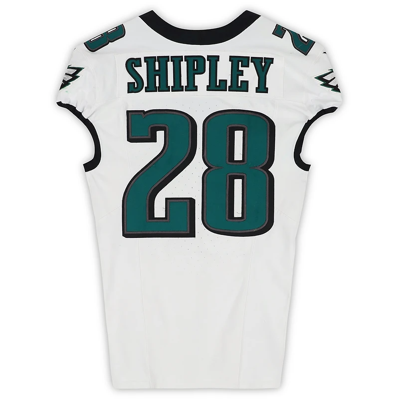 Will Shipley Philadelphia Eagles Game-Used #28 White Jersey vs. Green Bay Packers on November 10, 2025