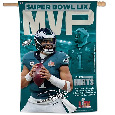 WinCraft Jalen Hurts Philadelphia Eagles Super Bowl LIX MVP 28" x 40" Single-Sided Vertical Banner