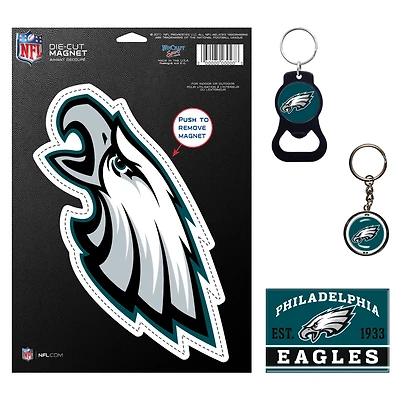 Lot de 4 porte-clés et aimants WinCraft Philadelphia Eagles