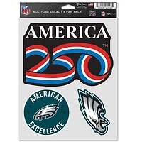 WinCraft Philadelphia Eagles America 250 5.5" x 7.75" Three-Piece Fan Decal Set