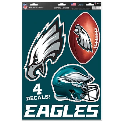 Feuille d'autocollants multi-usages WinCraft Philadelphia Eagles (11 po x 17 po)