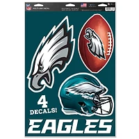 Feuille d'autocollants multi-usages WinCraft Philadelphia Eagles (11 po x 17 po)