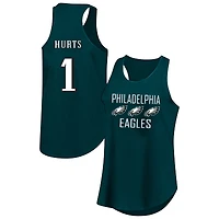 Débardeur vert grande taille avec nom et numéro pour femmes Fanatics Jalen Hurts des Eagles de Philadelphie